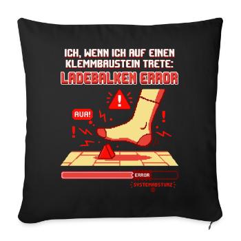 Klemmbaustein Schmerz Systemabsturz Pixel Design - Sofakissenbezug 45 x 45 cm - Schwarz - Vorne
