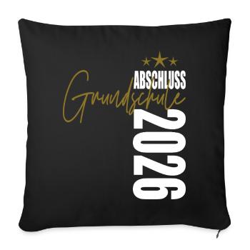Abschluss 2026 Grundschule - Sofakissenbezug 45 x 45 cm - Schwarz - Vorne