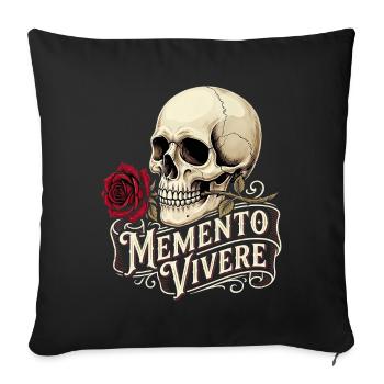 Memento Vivere - Sofakissenbezug 45 x 45 cm - Schwarz - Vorne