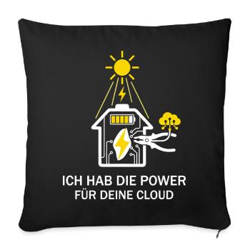 Solar Handwerker Cloud Power   - Sofakissenbezug 45 x 45 cm - Schwarz - Vorne