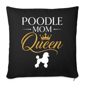 Poodle Queen Mom Crown - Sofa pillowcase 17,3'' x 17,3'' (45 x 45 cm) - black - Front