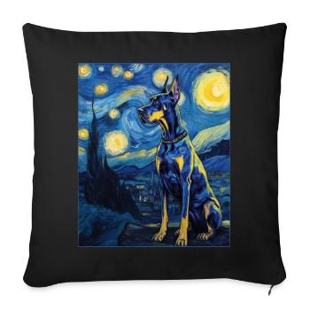 Dogue allemand - Housse de coussin décorative 45 x 45 cm - noir - Devant