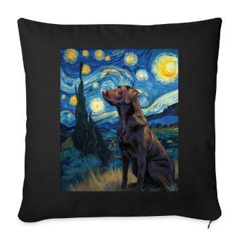Labrador Retriever - Housse de coussin décorative 45 x 45 cm - noir - Devant