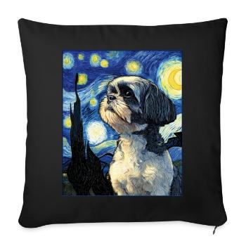 Shih Tzu - Housse de coussin décorative 45 x 45 cm - noir - Devant