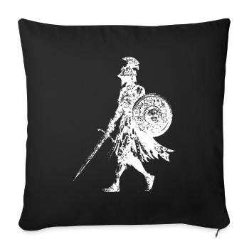 Knight Silhouette Shield Sword - Sofa pillowcase 17,3'' x 17,3'' (45 x 45 cm) - black - Front