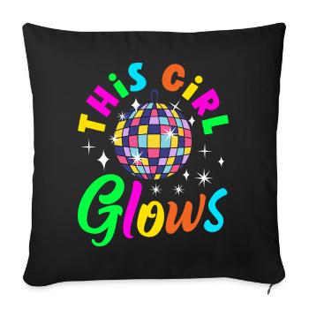 Retro Back to the 80s Vintage Design - Sofa pillowcase 17,3'' x 17,3'' (45 x 45 cm) - black - Front
