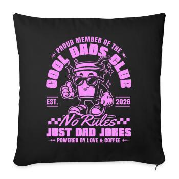 Club des papas cool Fête des pères 2026 cadeau - Housse de coussin décorative 45 x 45 cm - noir - Devant