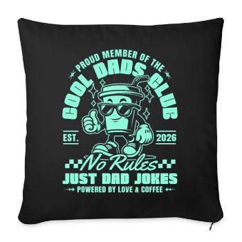 Club des Papas Cool - Fête des Pères Cadeaux 2026 - Housse de coussin décorative 45 x 45 cm - noir - Devant