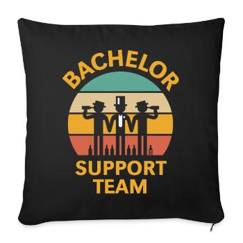 Bachelor Support Team (Stag Party / Sunset / 5C) - Sofa pillowcase 17,3'' x 17,3'' (45 x 45 cm) - black - Front