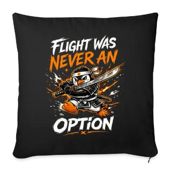 Flight Was Never An Option - Penguin with Sword - Sofa pillowcase 17,3'' x 17,3'' (45 x 45 cm) - black - Front