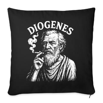 Diogène Ancien philosophe Portrait de la fumée - Housse de coussin décorative 45 x 45 cm - noir - Devant