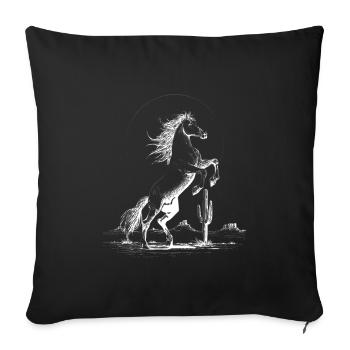 Rearing Stallion Emblem - Sofa pillowcase 17,3'' x 17,3'' (45 x 45 cm) - black - Front