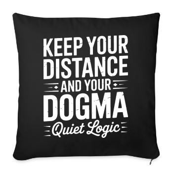 Garde tes distances et ton dogme - Housse de coussin décorative 45 x 45 cm - noir - Devant