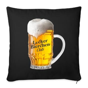 Lecker Bierchen Club - Bier Bierglas Biertrinker - Sofakissenbezug 45 x 45 cm - Schwarz - Vorne