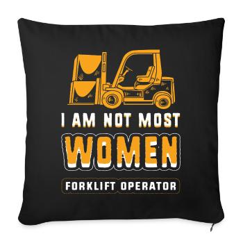 Forklift driver - Sofa pillowcase 17,3'' x 17,3'' (45 x 45 cm) - black - Front