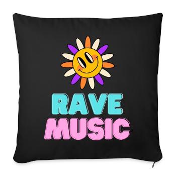 Sunshine Rave Music Neon Design - Sofa pillowcase 17,3'' x 17,3'' (45 x 45 cm) - black - Front