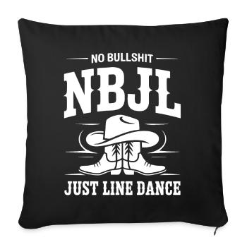 NBJL – No Bullshit Just Line Dance - Sofa pillowcase 17,3'' x 17,3'' (45 x 45 cm) - black - Front