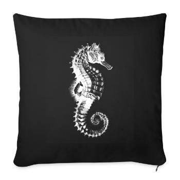 Seahorse Spiral Pattern - Sofa pillowcase 17,3'' x 17,3'' (45 x 45 cm) - black - Front