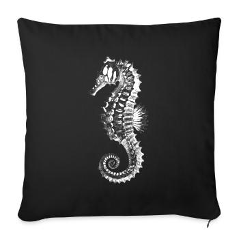 Seahorse Silhouette Brick - Sofa pillowcase 17,3'' x 17,3'' (45 x 45 cm) - black - Front