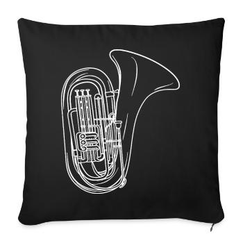 Tuba Zeichnung - Sofakissenbezug 45 x 45 cm - Schwarz - Vorne
