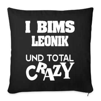 Leonik als Crazy - Sofakissenbezug 45 x 45 cm - Schwarz - Vorne