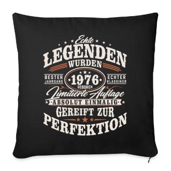 1976 Jahrgang Vintage Geburtstag Geschenk Retro - Sofakissenbezug 45 x 45 cm - Schwarz - Vorne