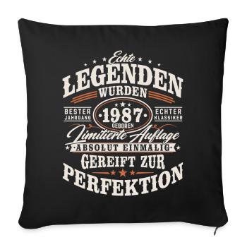 1987 Jahrgang Vintage Geburtstag Geschenk Retro - Sofakissenbezug 45 x 45 cm - Schwarz - Vorne