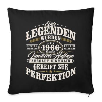 1966 Jahrgang Vintage Geburtstag Geschenk Retro - Sofakissenbezug 45 x 45 cm - Schwarz - Vorne