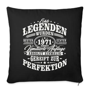1971 Jahrgang geboren Geburtstag Vintage Geschenk - Sofakissenbezug 45 x 45 cm - Schwarz - Vorne