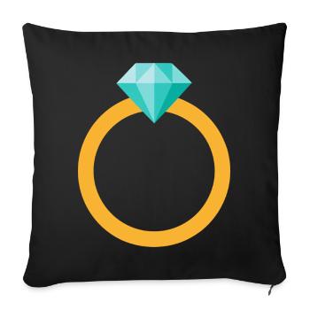 Diamond Ring - Sofa pillowcase 17,3'' x 17,3'' (45 x 45 cm) - black - Front