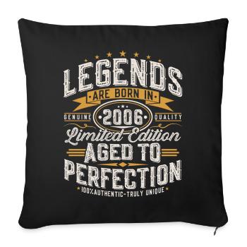 Cadeau rétro vintage vintage d’anniversaire 2006 - Housse de coussin décorative 45 x 45 cm - noir - Devant