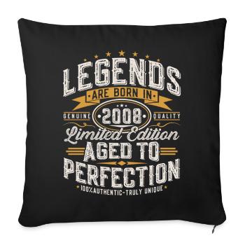 2008 Vintage Birthday Vintage Retro Gift - Sofa pillowcase 17,3'' x 17,3'' (45 x 45 cm) - black - Front