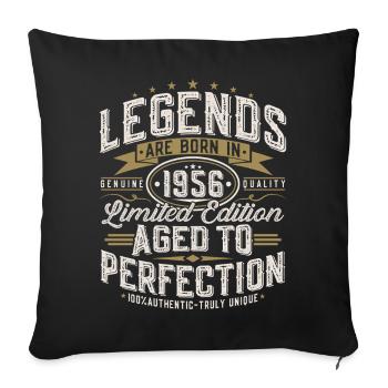 1956 Vintage Anniversaire Vintage Rétro Cadeau - Housse de coussin décorative 45 x 45 cm - noir - Devant