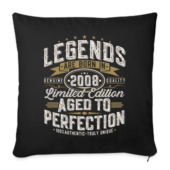 2008 Vintage Vintage Birthday Gift Retro - Sofa pillowcase 17,3'' x 17,3'' (45 x 45 cm) - black - Front