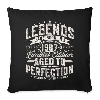 1987 Vintage Vintage Cadeau d’anniversaire Rétro - Housse de coussin décorative 45 x 45 cm - noir - Devant