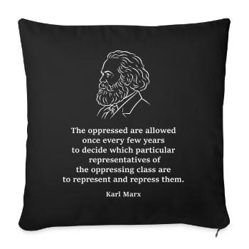 Citation de Karl Marx Portrait Tee - Housse de coussin décorative 45 x 45 cm - noir - Devant