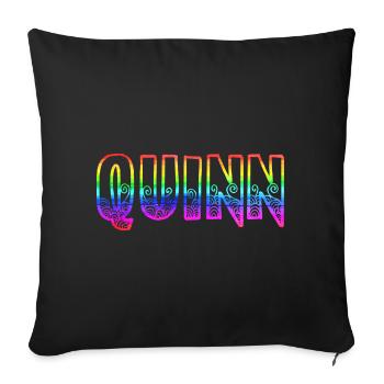 quinn rs arc-en-ciel - Housse de coussin décorative 45 x 45 cm - noir - Devant