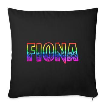 fiona rs arc-en-ciel - Housse de coussin décorative 45 x 45 cm - noir - Devant