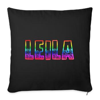 Leila RS Arc-en-ciel - Housse de coussin décorative 45 x 45 cm - noir - Devant