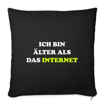 Je suis plus vieux qu’Internet drôle de dire - Housse de coussin décorative 45 x 45 cm - noir - Devant