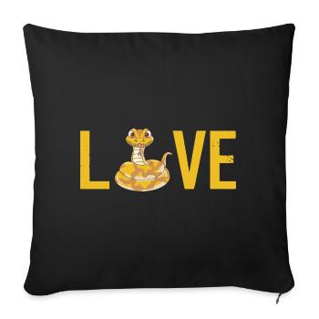 King python design pour les amateurs de serpents - Housse de coussin décorative 45 x 45 cm - noir - Devant