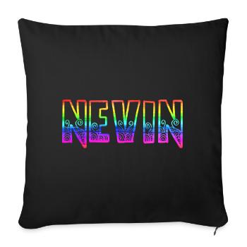 nevin rs arc-en-ciel - Housse de coussin décorative 45 x 45 cm - noir - Devant