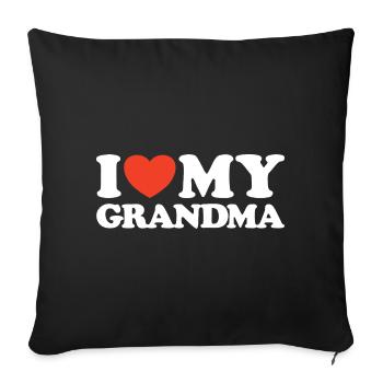 I love my grandma heart shirt - Sofa pillowcase 17,3'' x 17,3'' (45 x 45 cm) - black - Front
