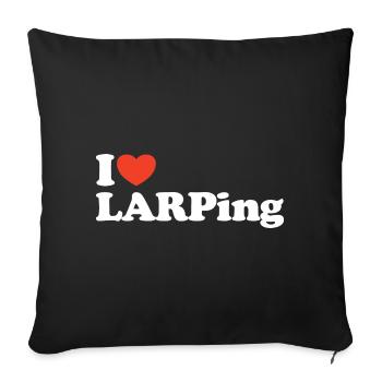 I love LARPing Heart Shirt - Sofa pillowcase 17,3'' x 17,3'' (45 x 45 cm) - black - Front