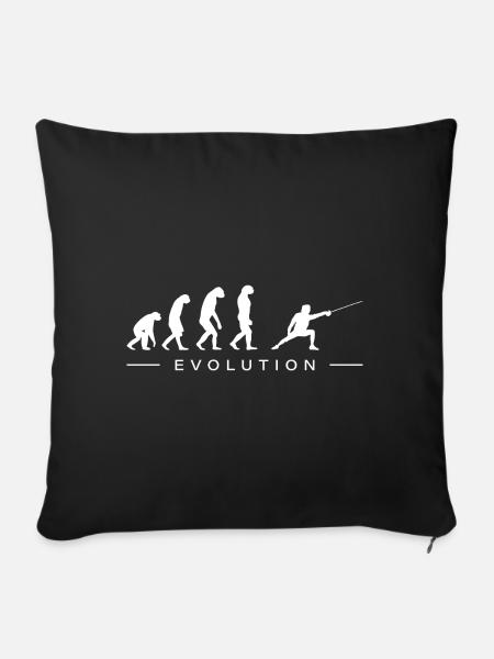 Degenfechter Degen fechten Evolution - Sofakissenbezug 45 x 45 cm - Schwarz