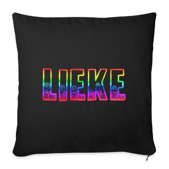 lieke rs arc-en-ciel - Housse de coussin décorative 45 x 45 cm - noir - Devant