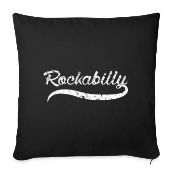 Rockabilly - Sofakissenbezug 45 x 45 cm - Schwarz - Vorne