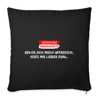 Hessen Shirt Hessisches Shirt - Sofakissenbezug 45 x 45 cm - Schwarz - Vorne
