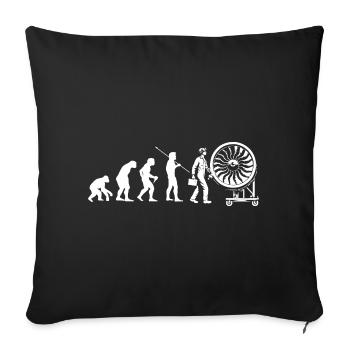 Mécanicien d’aéronefs Génie mécanique aéronautique - Housse de coussin décorative 45 x 45 cm - noir - Devant