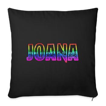 joana rs rainbow - Sofa pillowcase 17,3'' x 17,3'' (45 x 45 cm) - black - Front